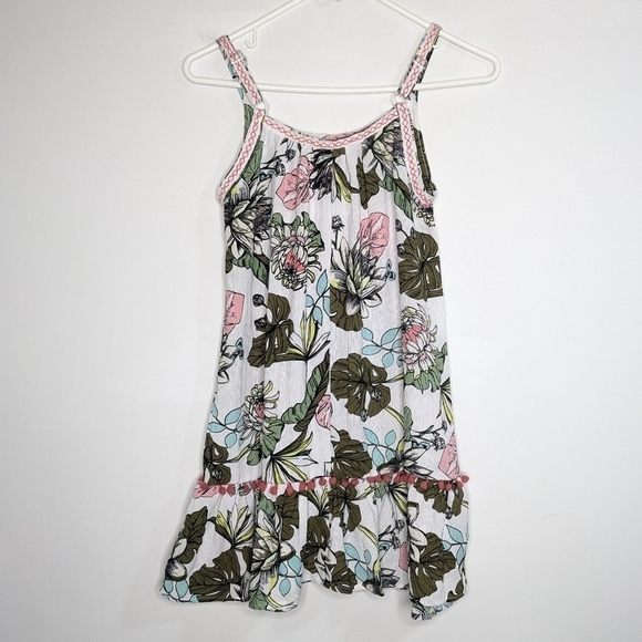 Miken Other - ✨3/$15 NWT Miken Swim white green tropical monstera floral swim cover up XS